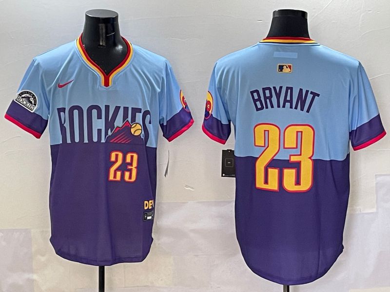 Men Colorado Rockies #23 Bryant Purple blue Joint Name 2025 Nike MLB Jersey style 2->colorado rockies->MLB Jersey